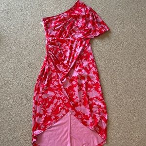 Floral one shoulder dress